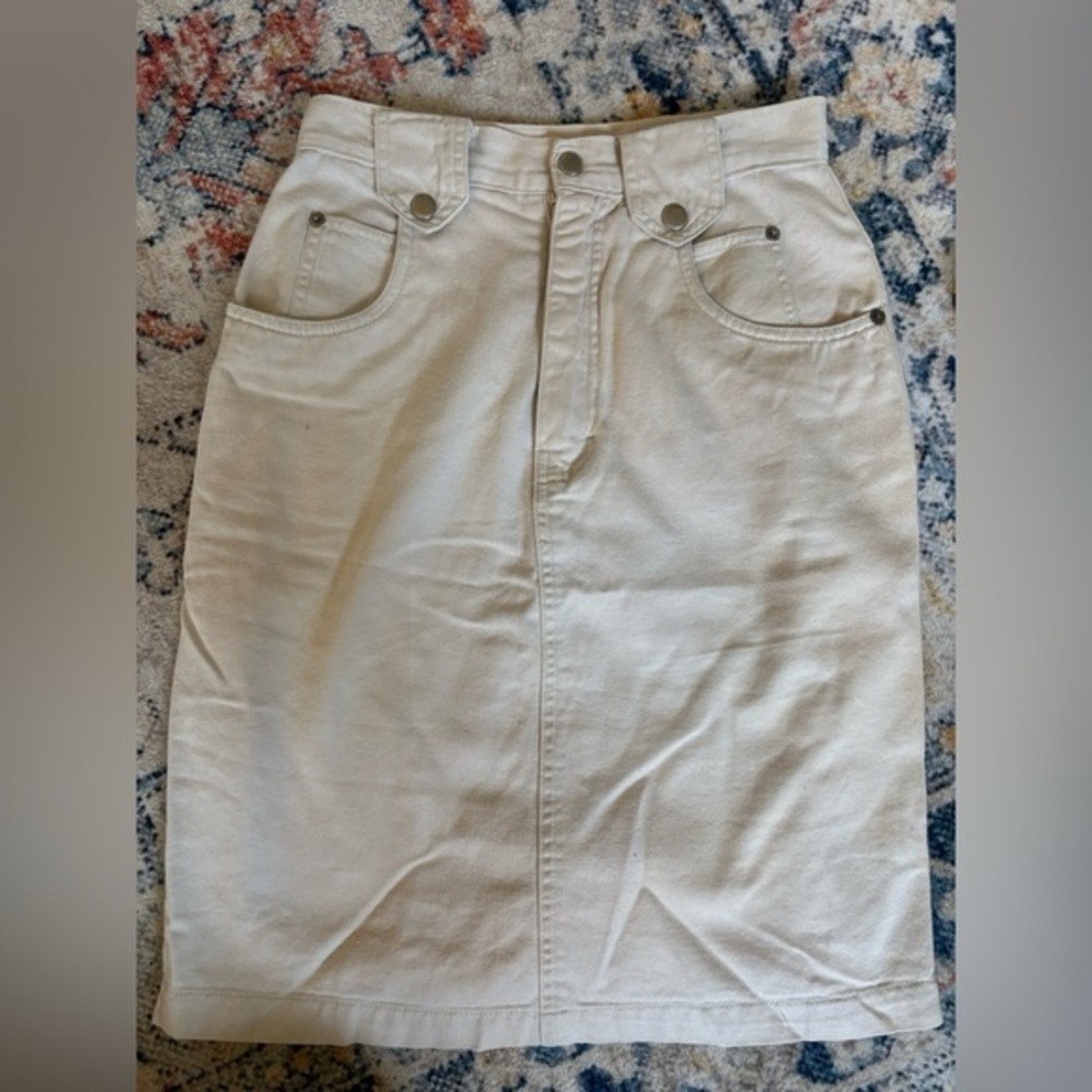 soldVintage White Denim Skirt